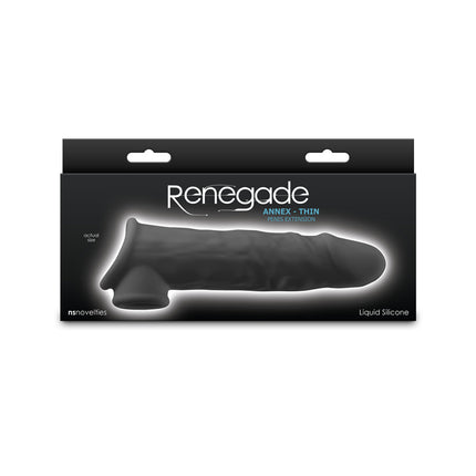 Nsnovelties Renegade Annex Thin Black 7.5 Inch Penis Extender Sleeve