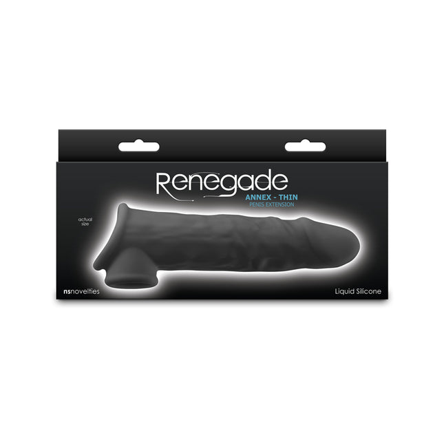 Nsnovelties Renegade Annex Thin Black 7.5 Inch Penis Extender Sleeve