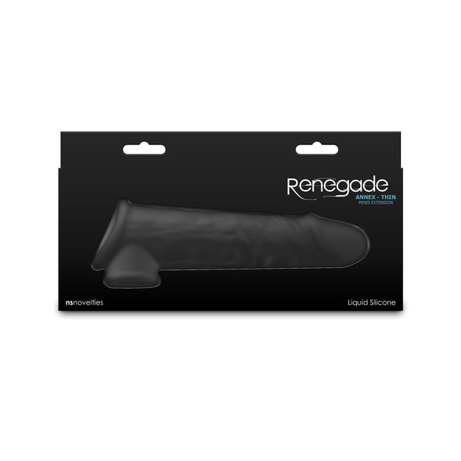 Nsnovelties Renegade Annex Thin Black 7.5 Inch Penis Extender Sleeve