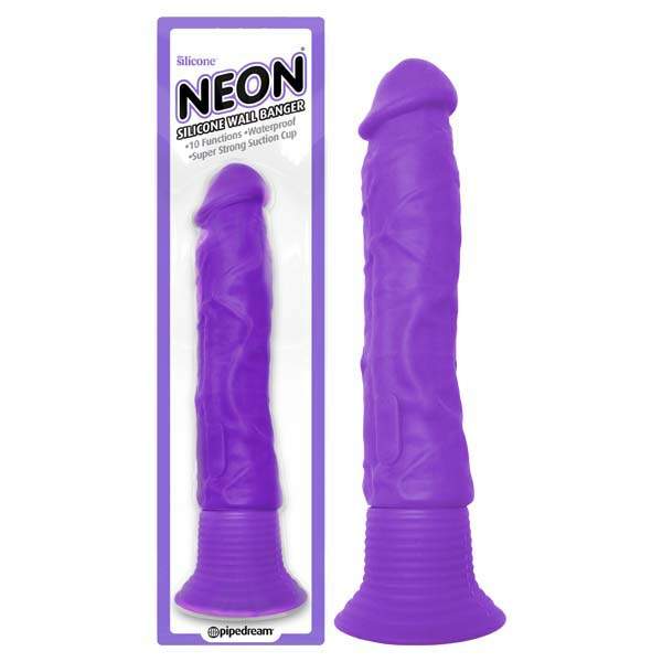 Neon Silicone Wall Banger 6 Inch Purple Dildo