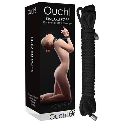 Ouch! Kinbaku Rope 10m Soft Nylon - Black