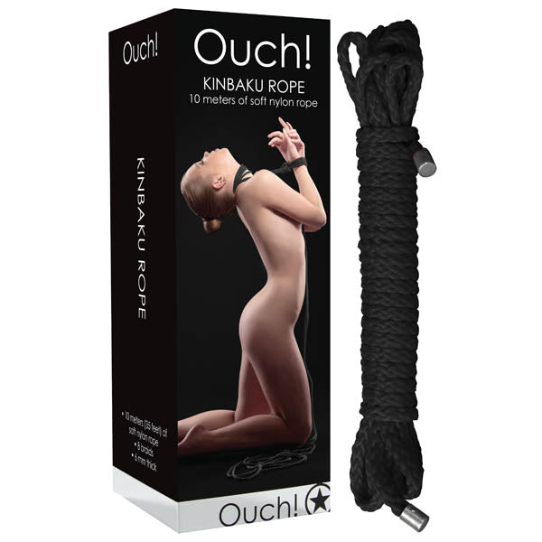 Ouch! Kinbaku Rope 10m Soft Nylon - Black