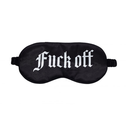 OUCH! Satin Mask Fuck Off - Black Printed Eye Mask
