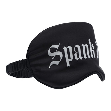 OUCH! Satin Mask Spank Me - Black Printed Eye Mask