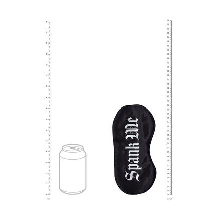 OUCH! Satin Mask Spank Me - Black Printed Eye Mask