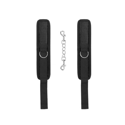 OUCH! Velvet & Velcro Adjustable Handcuffs - Black Restraints