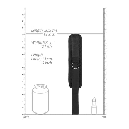 OUCH! Velvet & Velcro Adjustable Handcuffs - Black Restraints