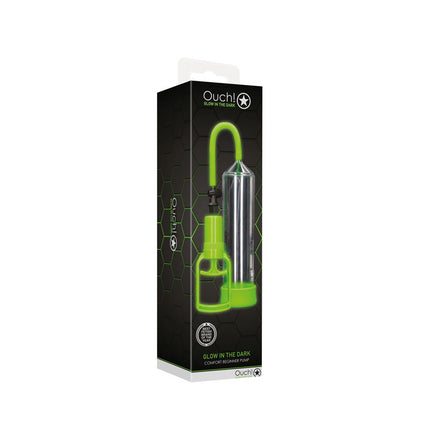 OUCH! Glow In The Dark Comfort Beginner Clear/Glow Penis Pump