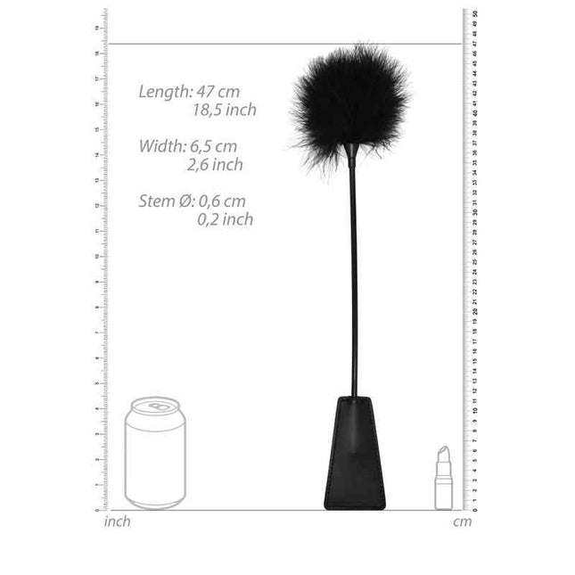 OUCH! Black & White Crop with Feather Tickler Size Chart