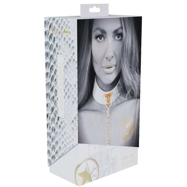 OUCH! Florence Collection - Collar with Leash White Box