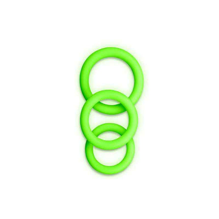 OUCH! Glow In The Dark Cock Ring Set Green in Light