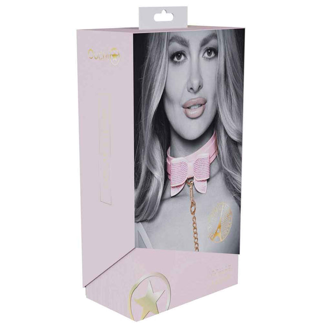 OUCH! Paris Collection - Collar with Leash Pink Box