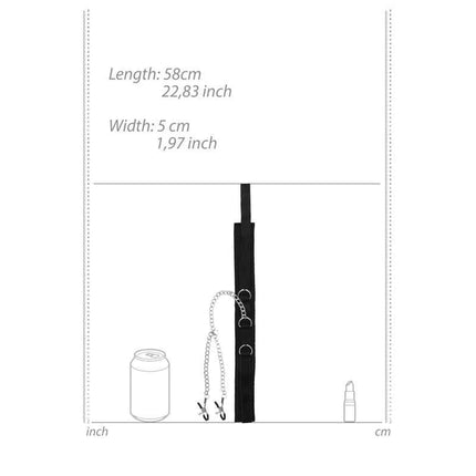 Ouch Black & White Velcro Collar With Nipple Clamps Size Chart