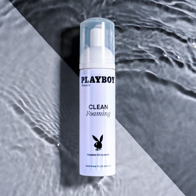 Playboy Pleasure CLEAN FOAMING Toy Cleaner 207ml Bottle with Grey Background