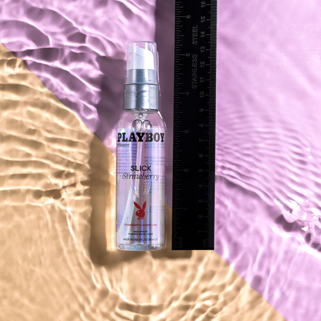 Playboy Pleasure SLICK STRAWBERRY Flavoured Water Based Lubricant - 60 ml with ruler size