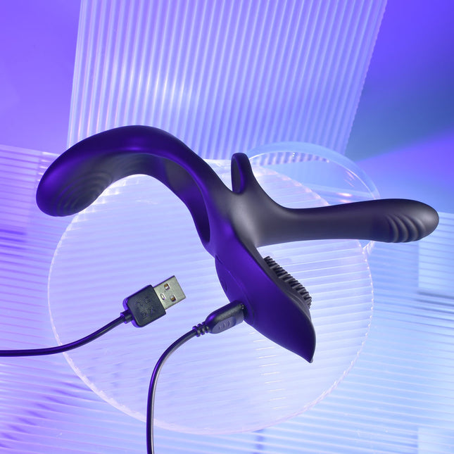 Playboy Pleasure The 3 Way Black Vibrating Cock Ring