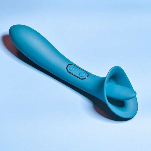 Playboy Pleasure TRUE INDULGENCE Flicking Vibrator Teal Top View