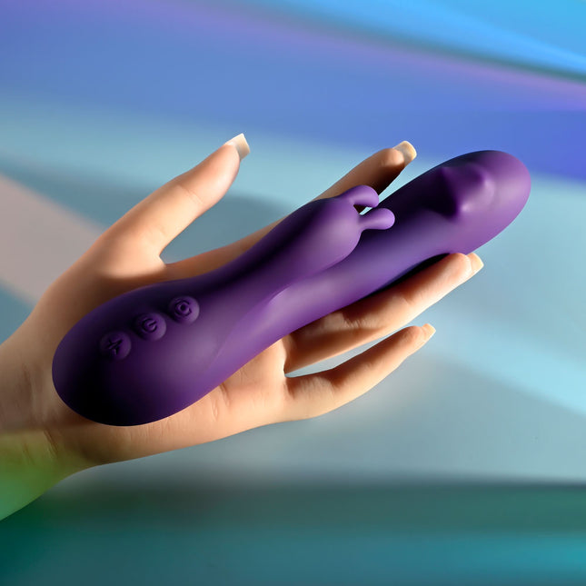 Playboy Pleasure On Repeat Purple Rabbit Vibrator Hand