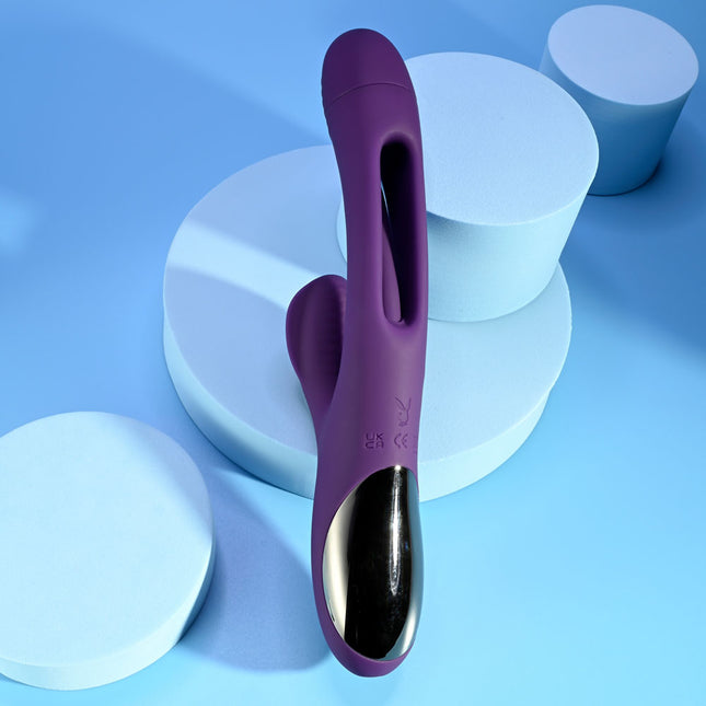 Playboy Pleasure THE THRILL Purple Rabbit Vibrator with Silver Back