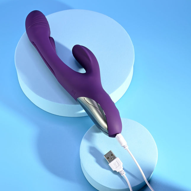 Playboy Pleasure THE THRILL Purple Rabbit Vibrator USB Rechargeable Sex Toy