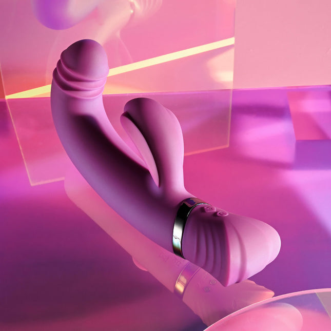Playboy Pleasure TAP THAT Purple Rabbit Vibrator with Gold End