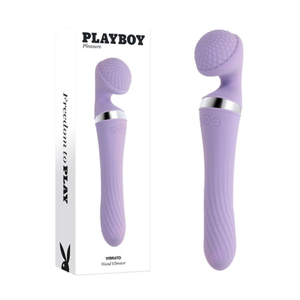 Playboy Pleasure VIBRATO Lavender Wand Vibrator Front View with Case