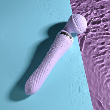 Waterproof Playboy Pleasure VIBRATO Lavender Wand Vibrator top view