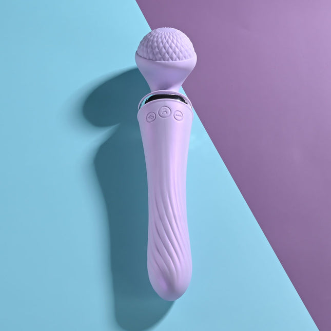 Front Top View of Playboy Pleasure VIBRATO Lavender Wand Vibrator