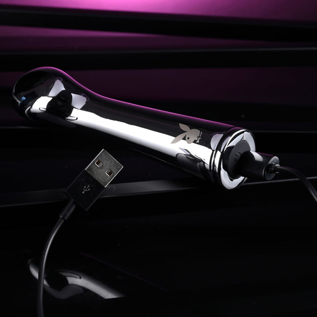 Playboy Pleasure Swoon Chrome Vibrator Charging