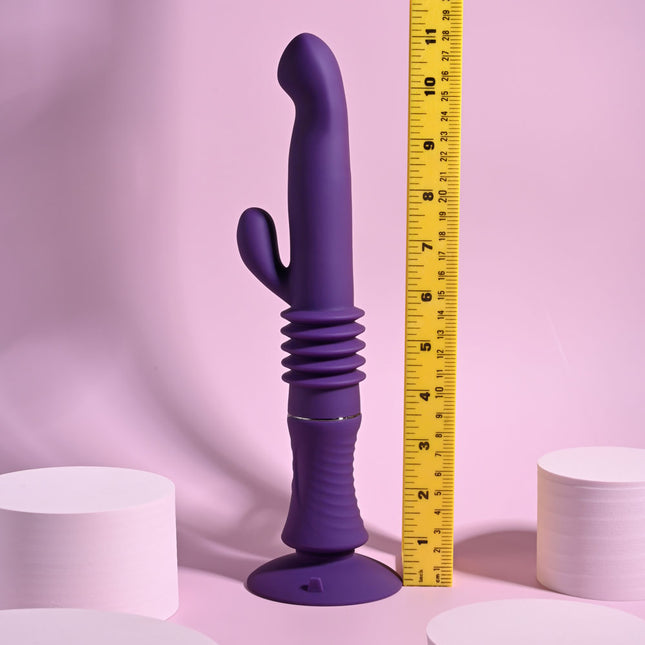 Ruler side by side Playboy Pleasure HOPPY ENDING Purple Rabbit Vibrator