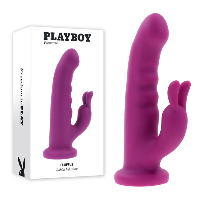 Playboy Pleasure FLUFFLE Purple Rabbit Vibrator with Box
