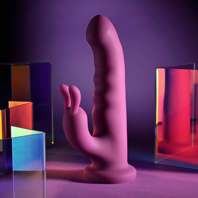 Playboy Pleasure FLUFFLE Purple Rabbit Vibrator Side View