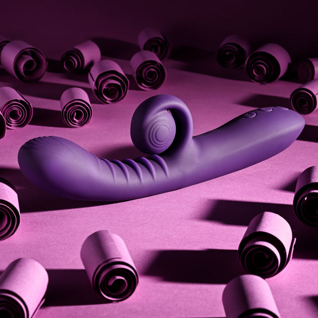 Playboy CURLICUE Purple Rabbit Vibrator Side View