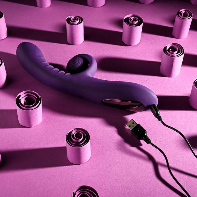 USB Rechargeable Playboy CURLICUE Purple Rabbit Vibrator