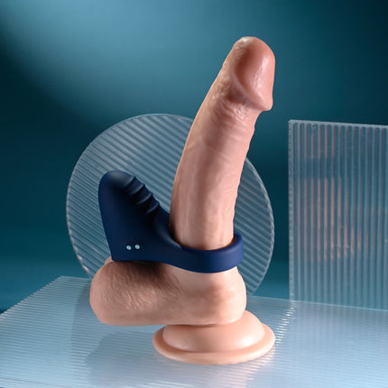 Playboy Pleasure PLEASURE POINT Blue Vibrating Cock Ring on penis