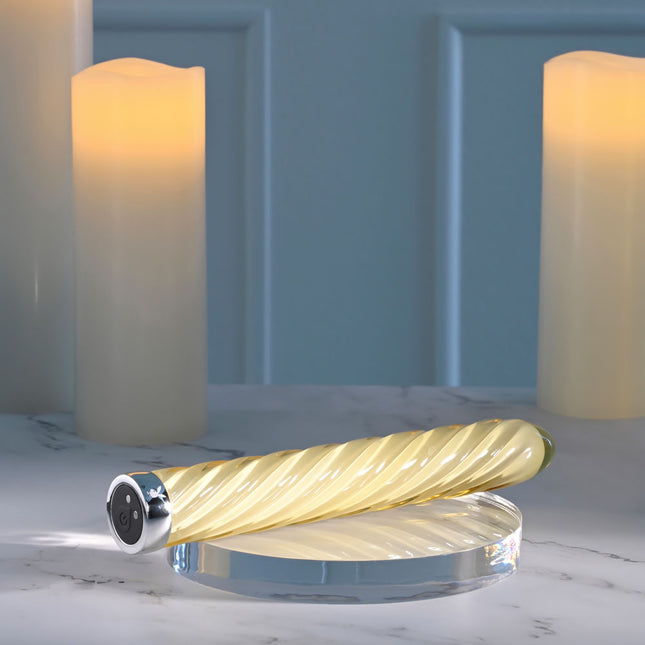 Playboy Pleasure TWIST OF FATE Glass Rechargeable Vibrator