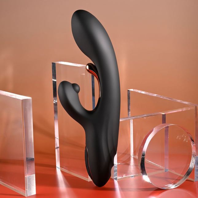 Playboy Pleasure AUREUS Black Rabbit Vibrator Side View