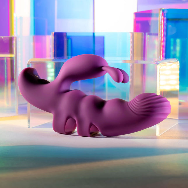 Playboy Pleasure LEND A HAND Purple Finger Vibrator Side View