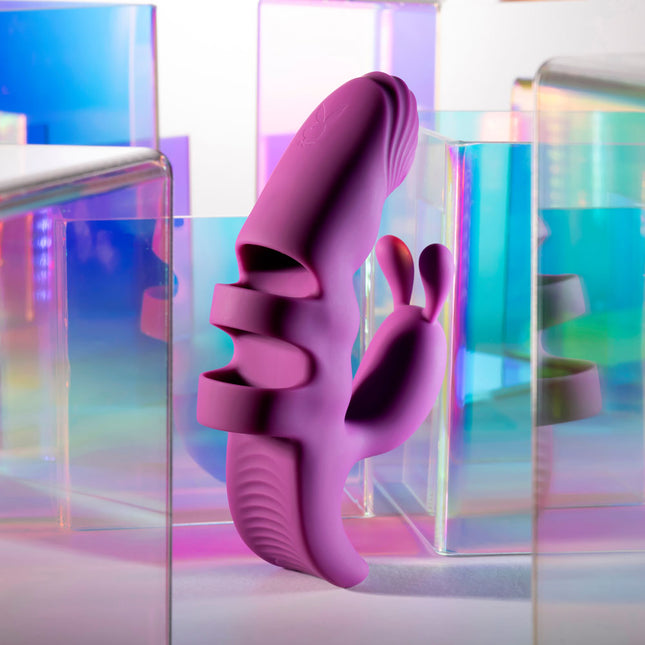 Playboy Pleasure LEND A HAND Purple Finger Vibrator