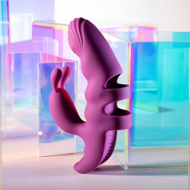 Playboy Pleasure LEND A HAND Purple Finger Vibrator
