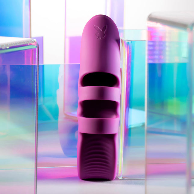 Playboy Pleasure LEND A HAND Purple Finger Vibrator