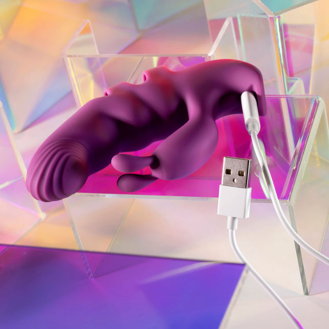 Playboy Pleasure LEND A HAND Purple Finger Vibrator