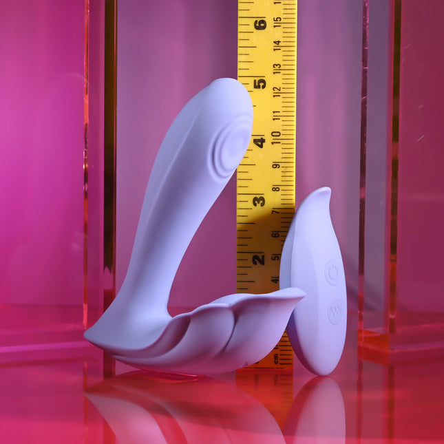 Playboy Pleasure LILAC FANTASY - Purple 13.5 cm USB Rechargeable Tapping Vibrator with Remote