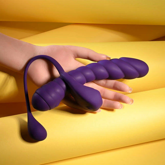 Playboy Pleasure TWISTED PLAYGROUND - Purple USB Rechargeable Vibrator and Cock Ring Kit