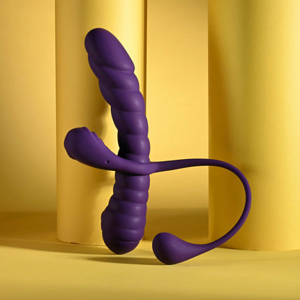 Playboy Pleasure TWISTED PLAYGROUND - Purple USB Rechargeable Vibrator and Cock Ring Kit