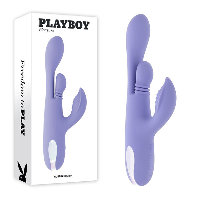 Playboy Pleasure NUBBIN RUBBIN - Purple 24.1 cm USB Rechargeable Thrusting Rabbit Vibrator