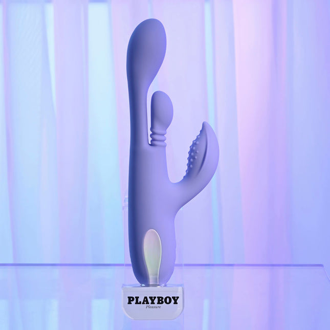 Playboy Pleasure NUBBIN RUBBIN - Purple 24.1 cm USB Rechargeable Thrusting Rabbit Vibrator
