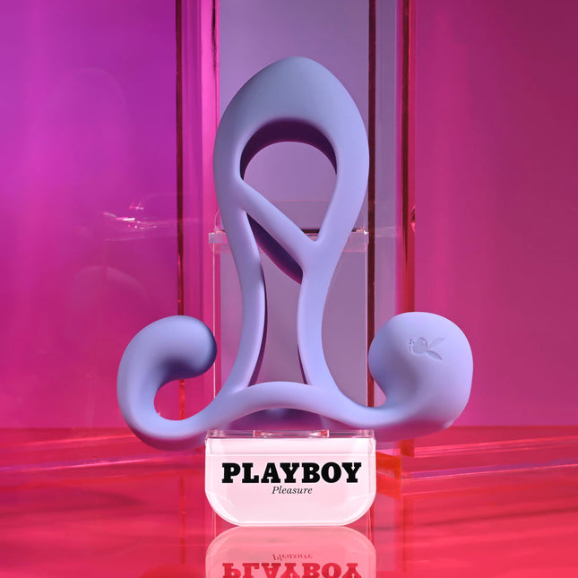 Playboy Pleasure FANTASY CAGE - Purple USB Rechargeable Vibrating Penis Sleeve
