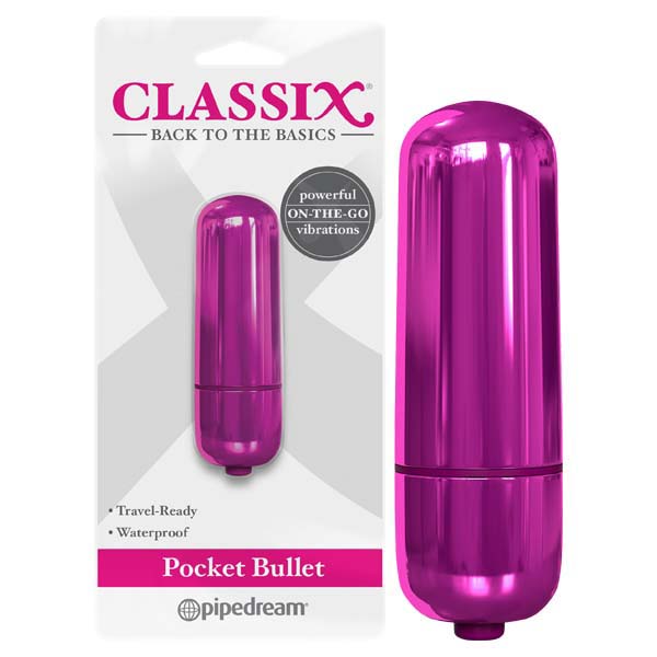 Classix Pocket Bullet Metallic Pink 2.2 Inch Bullet Vibrator