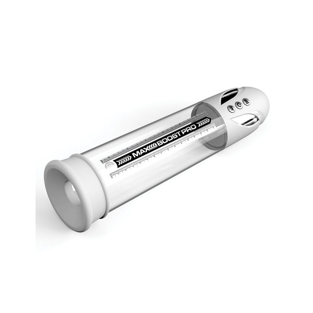 Pump Worx Max Boost Pro Flow - White/Clear USB Rechargeable Waterproof Auto Penis Pump